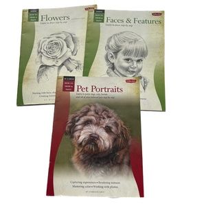 Lot of 3 Walter Foster Art Instruction How to Draw Softcover Pets Flowers Faces